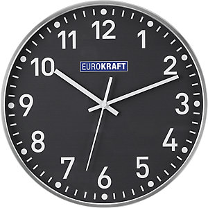 Wanduhr, Ø 300 mm, Quarzuhrwerk, Zifferblatt graphitgrau.