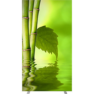 Trennwand easyScreen, HxT 1740 x 390 mm, mit Fotomotiv, Modell Zen 1, Breite 940 mm.