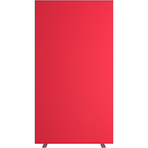 Trennwand easyScreen, HxT 1740 x 390 mm, mit Schallschutz, rot, Breite 940 mm.