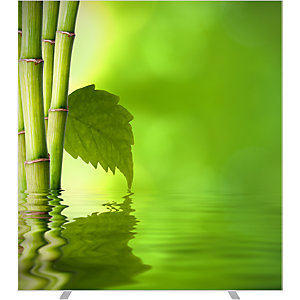 Trennwand easyScreen, HxT 1740 x 390 mm, mit Fotomotiv, Modell Zen 1, Breite 1600 mm.