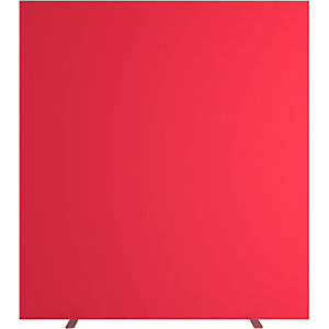 Trennwand easyScreen, HxT 1740 x 390 mm, mit Schallschutz, rot, Breite 1600 mm.