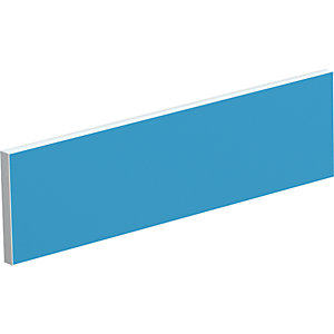 Tischtrennwand für Teamschreibtische, Breite 1200 mm, Bezug blau.