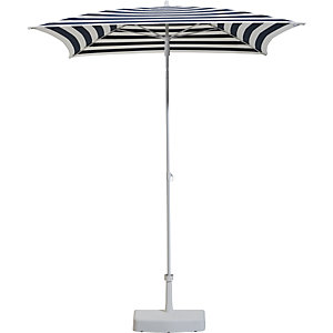 Sonnenschirm, quadratisch, LxB 1600 x 1600 mm, Gestell weiß, weiß / blau.