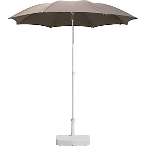 Sonnenschirm, rundes Design, Ø 2000 mm, Gestell weiß, taupe.