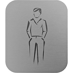 Türschilder Waschraum, ab 4 Stück, HxBxT 122 x 142 x 1 mm, Motiv Herren.