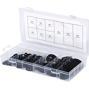 Sortiment E-Sicherungsringe, 300 Teile, Ø 1,6 - 19,1 mm.