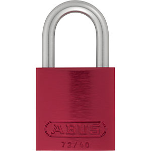 Vorhängeschloss, Aluminium, 72/40, VE 6 Stk, rot.