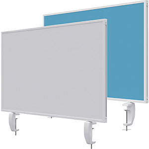 Tischtrennwand VarioPin, Whiteboard/Filz, Breite 800 mm, türkis.