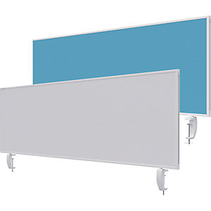 Tischtrennwand VarioPin, Whiteboard/Filz, Breite 1600 mm, türkis.