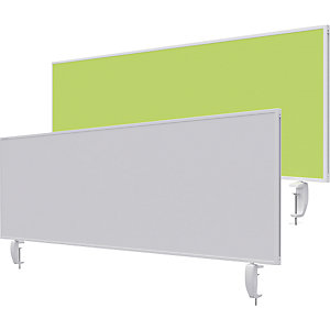 Tischtrennwand VarioPin, Whiteboard/Filz, Breite 1600 mm, grün.