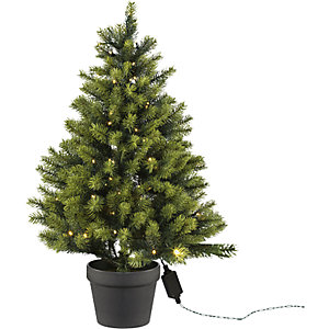 Tannenbaum im Topf mit LEDs, mit 100 Lichtern, 230 V, Höhe 90 cm.