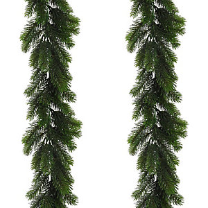 Tannengirlanden, 2 Stück, 168 Spitzen, Höhe 180 cm.