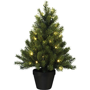 Tannenbaum im Topf mit LEDs, mit 50 Lichtern, Batterien, Höhe 60 cm.