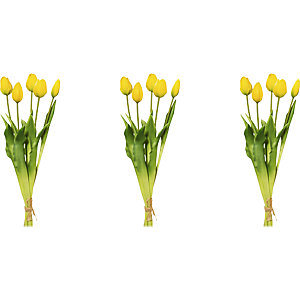 Tulpenbund, real touch, 5er-Bund, Höhe 450 mm, VE 3 Stk, gelb.