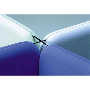 Verbindungselement für Akustik-Trennwandsystem Softline, HxB 50 x 4 mm, 4-Wege, schwarz.