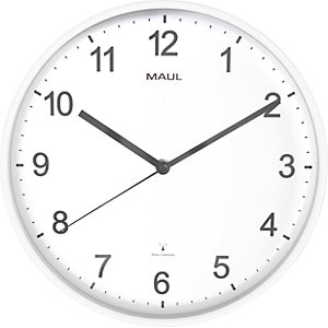 Wanduhr MAULsprint, Funkuhrwerk, weiß.